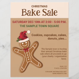 Flyer Gingerbread Cookie Christmas Bake Sale