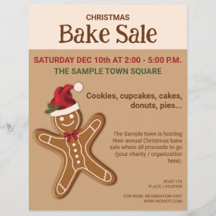 Flyer Gingerbread Cookie Christmas Bake Sale