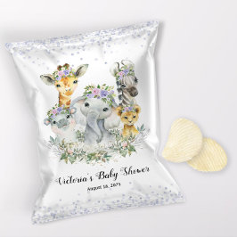 Flyer Girl Purple Safari Baby Shower Chip Bag Wrapper