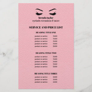 Flyer Glam COURO rosa SERVIÇOS OFERECIDOS NO SALÃO DE C