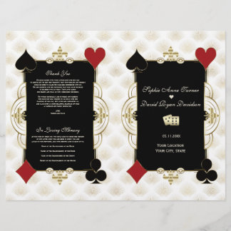 Flyer Glam Gold Casino Vegas Wedding Program