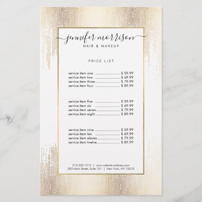 Flyer Glam Script Dourada Chuva Confetti (Frente)