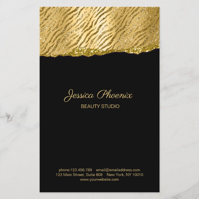 Flyer Glamor moderno - Dourado brilho (Frente)