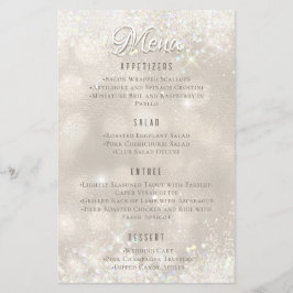 Flyer Glamorous Champagne Glitter Luxury WedeMenu