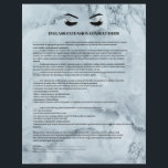 Flyer Glamorous marbled EYELASH EXTENSION CONSENT FORM<br><div class="desc">Eyelash Extensions Consent forms are perfect for your Lash Extension business. This modern and sophisticated consent form design features a glamorous , minimalistic illustration of a woman's eyelashes with rosegold eyeshadow, a title and a block where you can insert all your informed consent details on a luxury and elegant blue...</div>