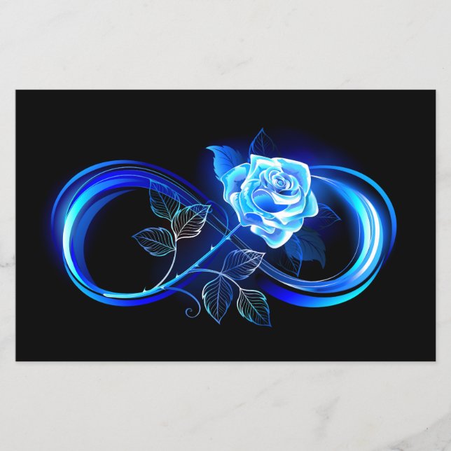 Flyer Glowing infinity with blue rose (Frente)