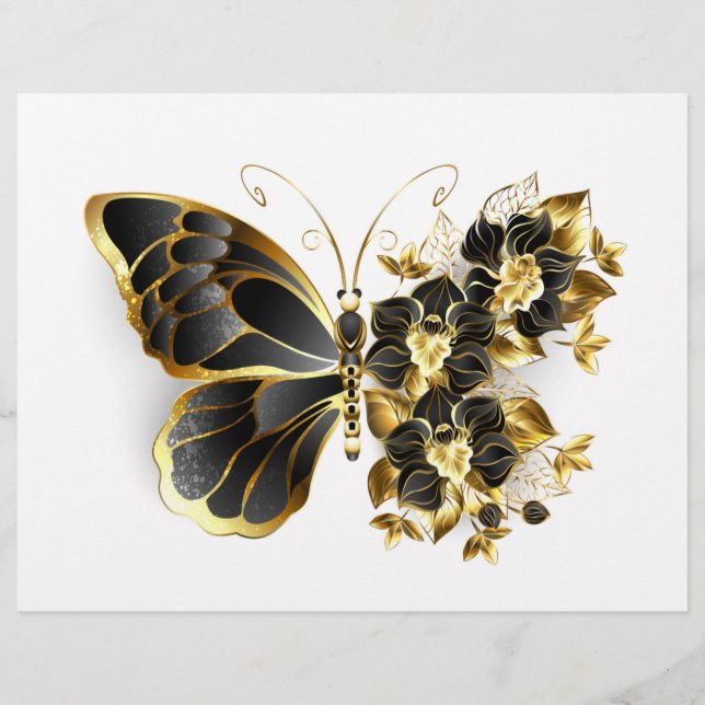 Flyer Gold Flower Butterfly with Black Orchid (Frente)