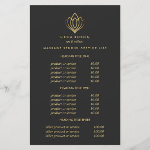 Flyer Gold Lotus Grey Spa & Massagem Preços e Serviços