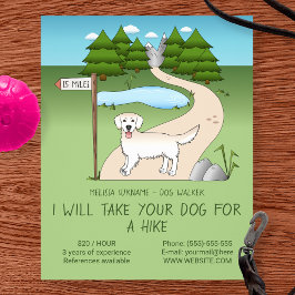 Flyer Golden Retriever Por Uma Trilha De Hiking - Passad