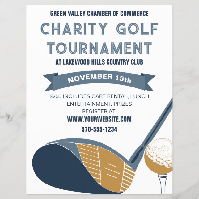 Flyer Golf Tournament Event Custom  (Frente)