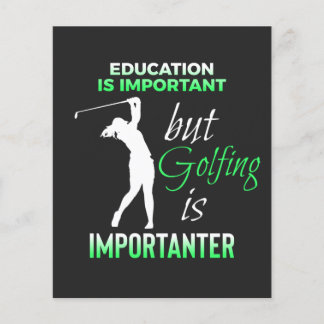 Flyer golfe diz: citação do golfe na educação
