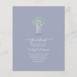 Flyer GPE Gypsophila Mason Jar moderno casamento mínimo