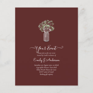 Flyer GPE Gypsophila Mason Jar moderno casamento mínimo