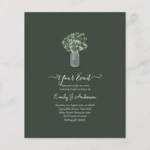 Flyer GPE Gypsophila Mason Jar moderno casamento mínimo