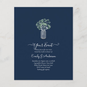 Flyer GPE Gypsophila Mason Jar moderno casamento mínimo