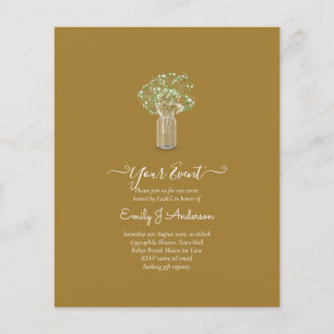 Flyer GPE Gypsophila Mason Jar moderno casamento mínimo