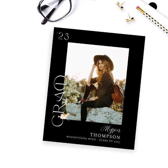 Flyer Graduação de Fotos do FORMANDO Moderno de Orçament (Criador carregado)