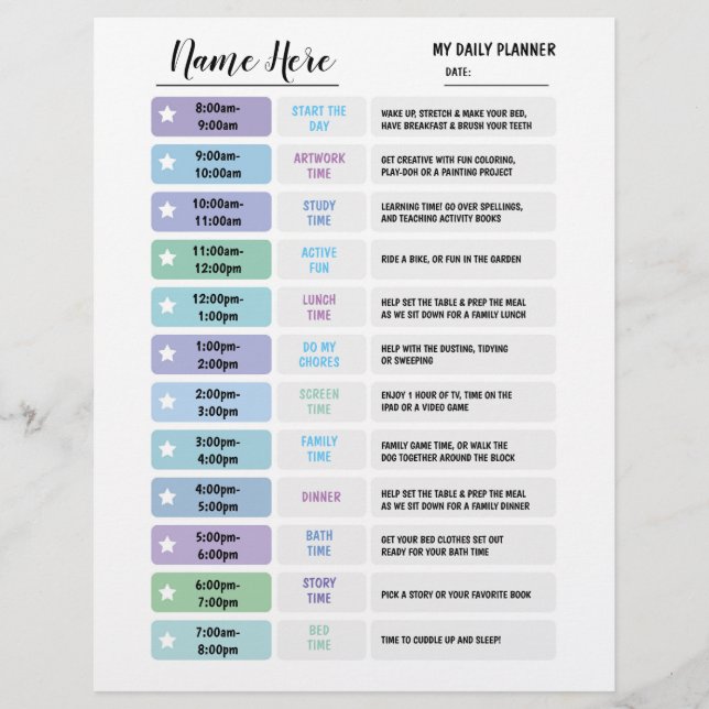 Flyer Gráfico Diário de Planejador Crianças de Programaç (Frente)