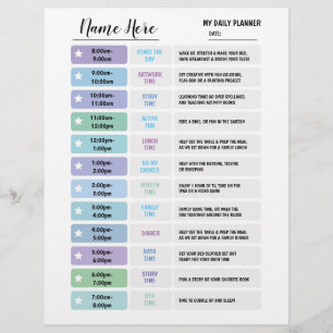 Flyer Gráfico Diário do Planejador Kids de Programaç