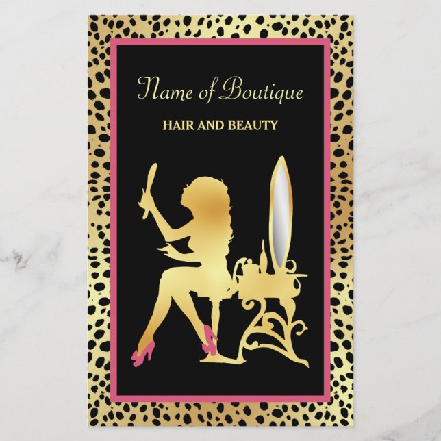 Flyer Grande Abertura Quita, Rosa e Dourada, Impressão B (Frente)