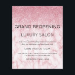 Flyer Grande Reabertura do Mármaco Cor-de-Rosa<br><div class="desc">Girly Marble Blush Pink Ombre Marble e Sparkle e Glitter Grande Reabrindo Glam Salão de Cabelo de Luxo, Loja de Beleza, Eyelashes, Unhas, Makeup, Microblading, Hair Stylist, Lashes, Hair Stylist ou Make Up Artist Business Flyer com o hábito de adicionar seu nome de negócios e seu endereço de retorno. Este...</div>