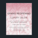 Flyer Grande Reabertura do Mármaco Cor-de-Rosa<br><div class="desc">Girly Marble Blush Pink Ombre Marble e Sparkle e Glitter Grande Reabrindo Glam Salão de Cabelo de Luxo, Loja de Beleza, Eyelashes, Unhas, Makeup, Microblading, Hair Stylist, Lashes, Hair Stylist ou Make Up Artist Business Flyer com o hábito de adicionar seu nome de negócios e seu endereço de retorno. Este...</div>