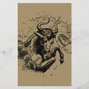 Flyer Gravura 1690 de Hevelius da constelação do Tauru