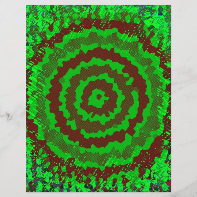 Flyer Green Abstract Flower Bulk Scrapbook Paper Pages (Frente)