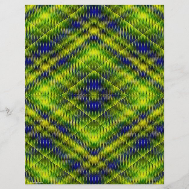 Flyer Green Argyle Bulk Scrapbook Paper Pages (Verso)