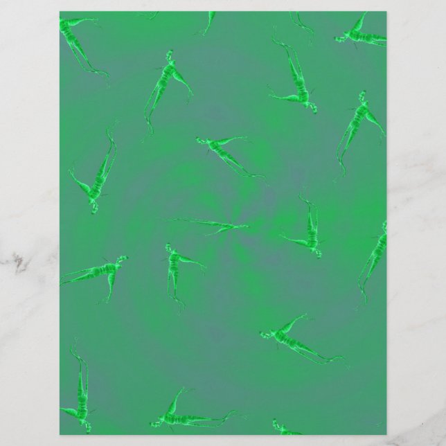 Flyer Green Ginseng Man Bulk Scrapbook Paper Pages (Frente)