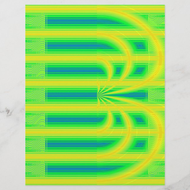 Flyer Green Retro Cathedral Bulk Scrapbook Paper Pages (Frente)