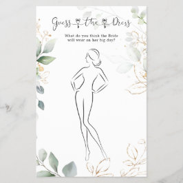 Flyer Greenery Adivinha O Jogo Do Chá de panela De Vesti