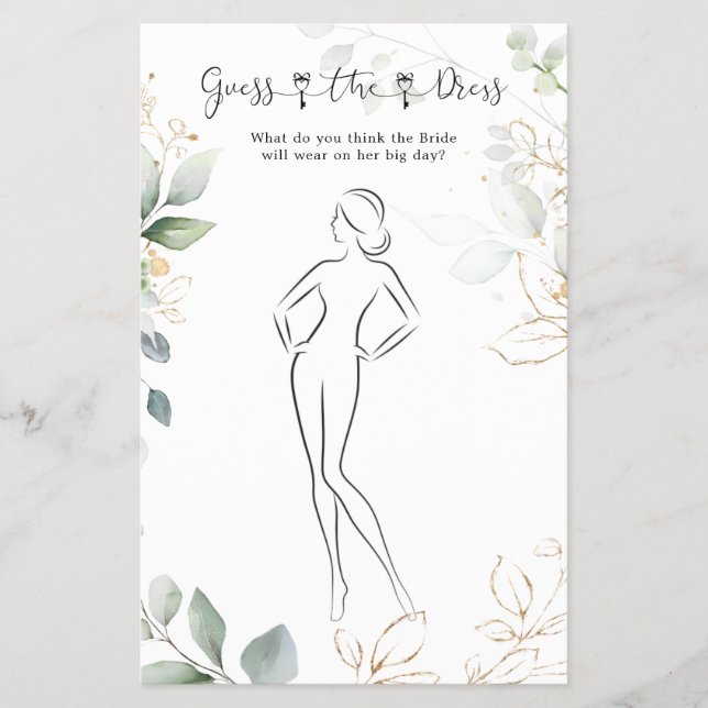 Flyer Greenery Adivinha O Jogo Do Chá de panela De Vesti (Frente)