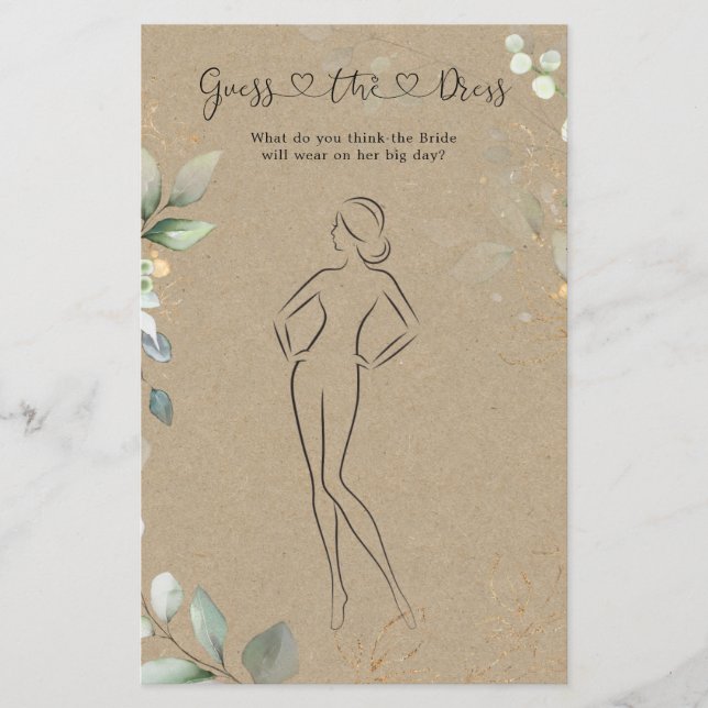 Flyer Greenery Adivinha O Jogo Do Chá de panela De Vesti (Frente)