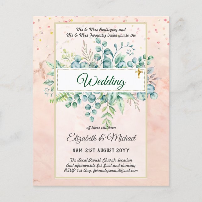 Flyer Greenery CATHOLIC Casamento Christian Budget Moder (Frente)
