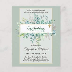 Flyer Greenery CATHOLIC Casamento Christian Budget Moder