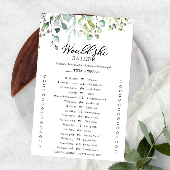 Flyer Greenery Ela Iria Jogar Chá de panela De Preferenc (Criador carregado)