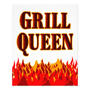 Flyer Grill Queen Red Flames Modelo