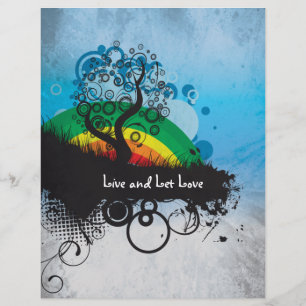 Flyer Grunge Rainbow Tree Personalizável