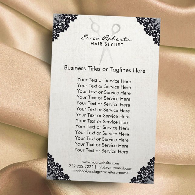 Flyer Hair Stylist Vintage Black Lacted Hair Salon (Criador carregado)