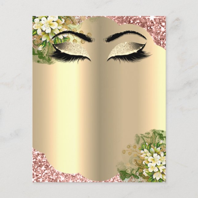 Flyer Hairdresser Eyelashes Makeup Studio Price List (Frente)