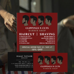 Flyer Hairstyles, Anúncios de barbeiros masculinos
