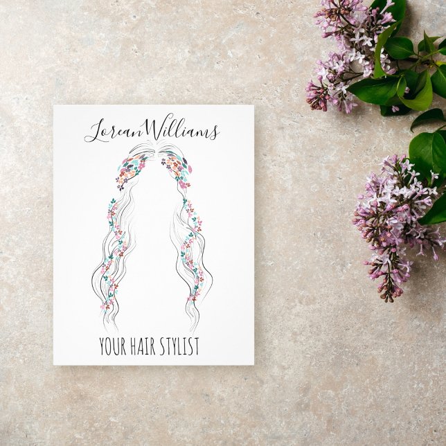 Flyer Hairstylist minimalista Bride Wavy Hair Chic Flora (Criador carregado)