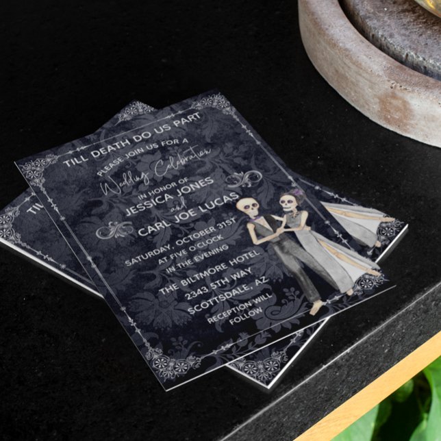 Flyer Halloween Casamento Skeletons Convite Orçamento (Criador carregado)
