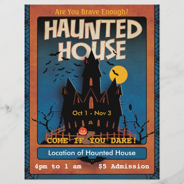 Flyer Halloween Haunted House (Verso)