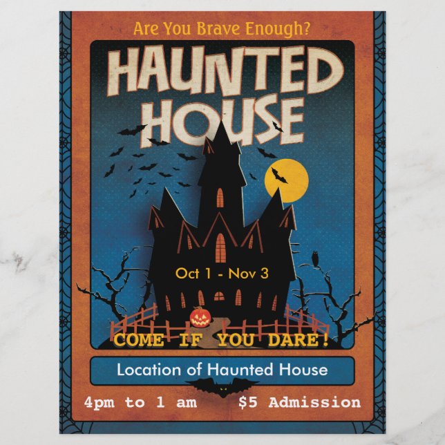 Flyer Halloween Haunted House (Verso)