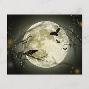 Flyer Halloween Moon Spooky Crows