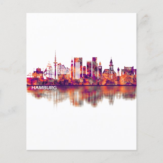 Flyer Hamburg Germany Skyline (Frente)