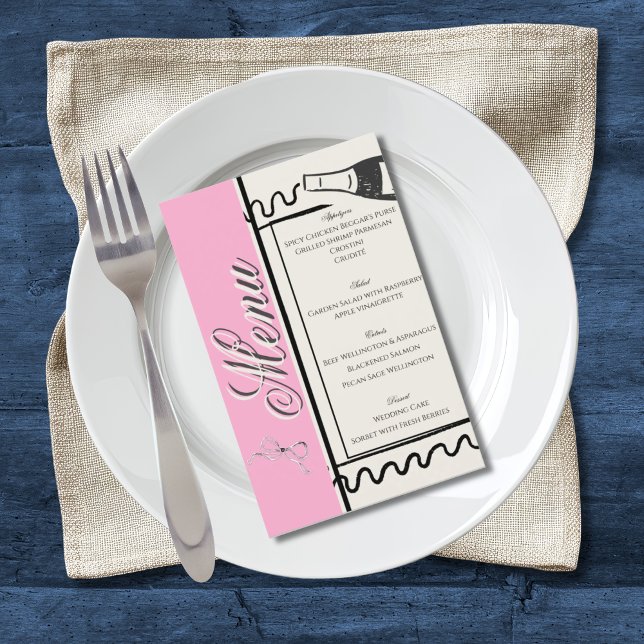 Flyer Hand Drawn Elegant Simple Pink & Cream Wedding  (Criador carregado)