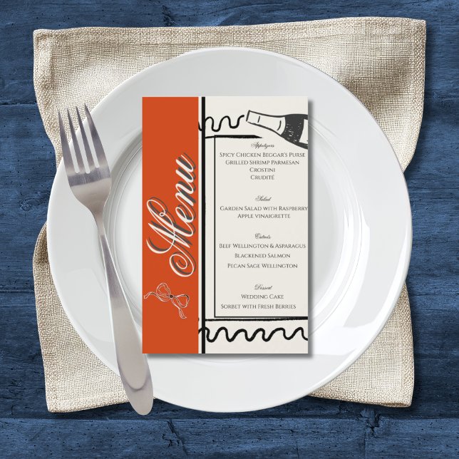 Flyer Hand Drawn Elegant Simple Red & Cream Wedding  (Criador carregado)